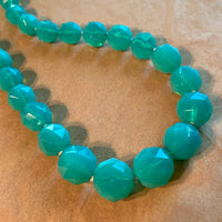 Chrysoprase Faceted Glass Flapper Necklace