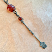 Carnelian Monkey Necklace by Ruth