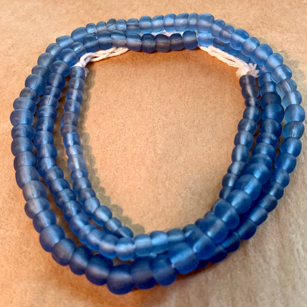 New Java Matte Blue Glass Beads