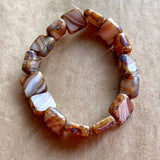 Pink & Tan Striped Picasso Beads