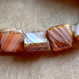 Pink & Tan Striped Picasso Beads