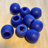 17mm Opaque Blue Glass Beads
