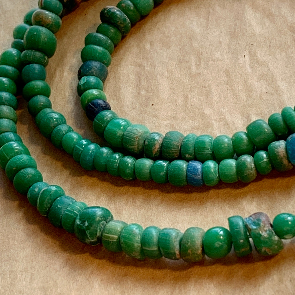 Ancient Roman Green Glass Beads - Main Image