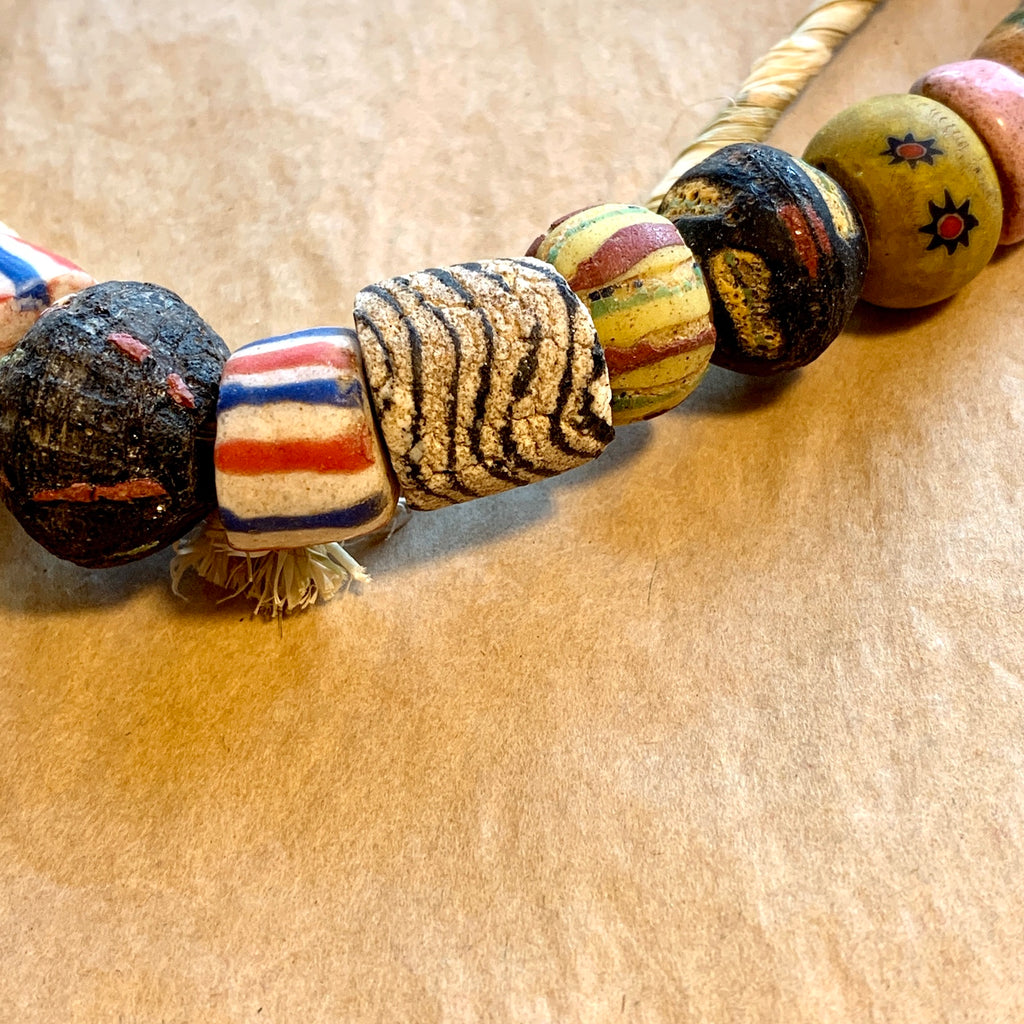 Strands Antique African Christmas Mixed Beads African Trade Beads-Ghana  [3061] 