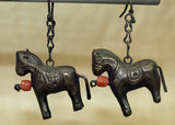Vintage Silver Chinese Horse Earrings
