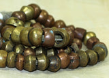 Strand of Antique Bronze and Brass Beads from Ethiopia