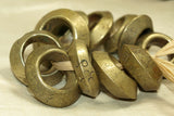 Heavy Cast Antique Brass & Bronze Hair Rings, Ethiopia
