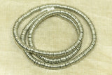 Solid silver color Heishi beads from India
