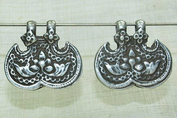 Antique Silver Floral Indian Pendant
