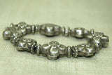 Strand of Antique silver floral beads from India