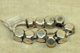 Antique Coin Silver Cornerless Cube Beads, India