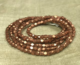3mm Copper Cornerless Cube Beads from India