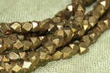 Small Brass Beads from India, rough conerless cubes