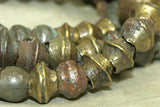 Vintage irregular bicone Brass/Bronze Beads from India