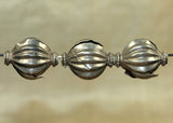 Vintage 1950s Fluted Silver Bead from India