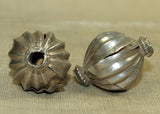 Vintage 1950s Fluted Silver Bead from India