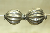 Vintage Fluted Silver Bead from India