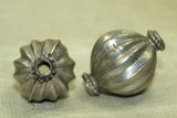 Vintage Fluted Silver Bead from India
