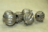 Vintage 1950s Fluted Silver Bead from India