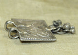 Small Old Silver Pendant from India, 2 Birds