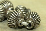 Antique Fluted Silver Beads, C