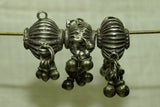 Set of Antique Fluted Silver Beads from India