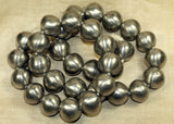 Strand of Round Silver Tone Beads from Mali