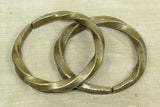 Pair of Twisty Brass Bracelets from Niger
