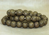 Strand of New Large Rounded Brass Beads from Nigeria