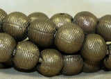 Strand of New Large Rounded Brass Beads from Nigeria