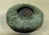 Antique West African Bronze Hair Ring with Green Patina