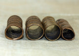 Set of Four of Antique Cast Bronze Tubes from Nigeria