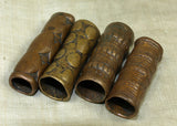 Set of Four of Antique Cast Bronze Tubes from Nigeria