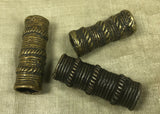 Set of Three Funky Antique Cast Bronze Tubes from Nigeria