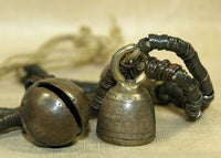 Thai-Burmese Bronze Heishi Strand with FOUR Big Bells