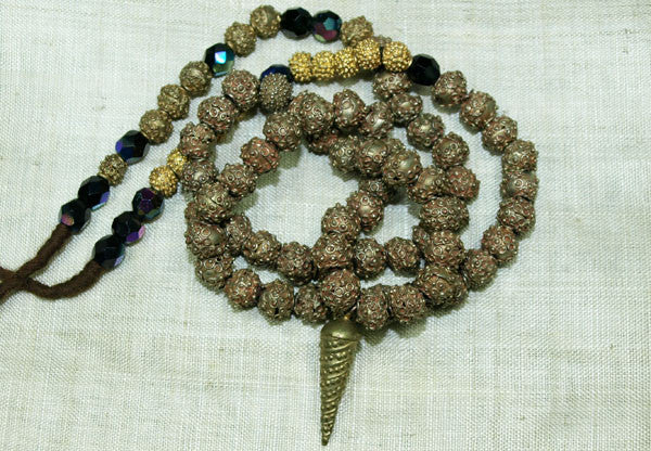 Yoruba Textured Brass Necklace
