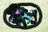 8mm Black Vintage Sequins, colorful AB
