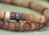 Strand of Ancient Small Bow Drilled Quartz Beads from Mali