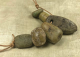 Set of Six Rare, Ancient Amazonite Beads