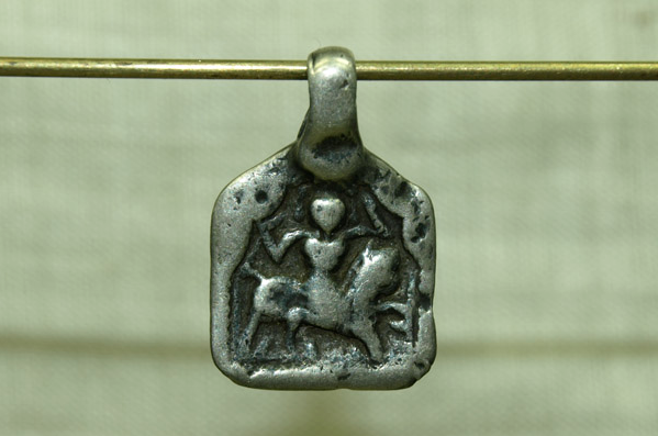 Hindu Goddess Durga Silver Pendant from India