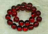 Vintage Czech Ruby Glass Round Druk Beads