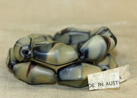 Vintage Austrian Matte Tan and Black Beads