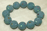 Funky Vintage 30's Resin Beads with Rhinestones