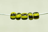 Vintage French 10º Yellow & Black Seed Beads