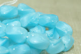 Vintage Czech Glass Beads - Light Aqua Blue Ovals