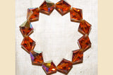 Vintage Czech Glass Beads - 1960s Topaz Faceted Bicones