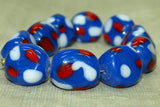 Vintage Japanese Glass Beads - Large Blue Nuggets