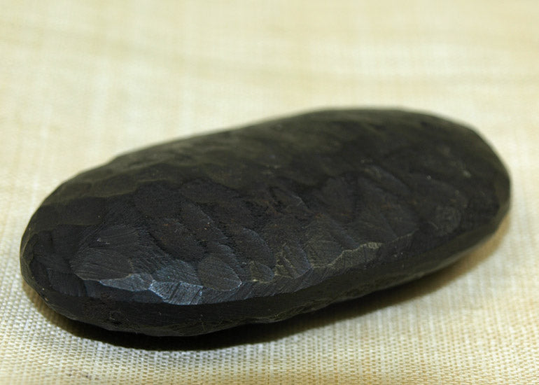 Medium Textured Black Palmwood Ovals; Lou Zeldis Collection