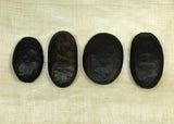 Medium Textured Black Palmwood Ovals; Lou Zeldis Collection