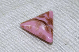 Vintage Glass Cabochons, Opaque Pink Triangle